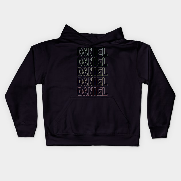 Daniel Name Pattern Kids Hoodie by Insert Name Here